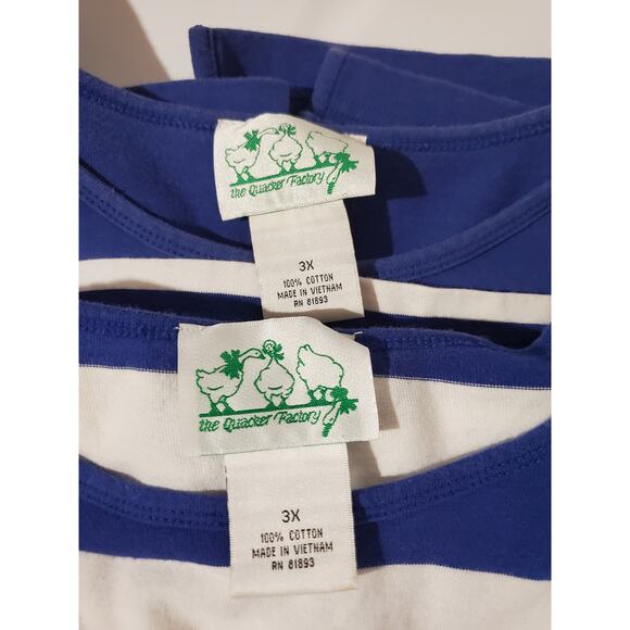 Quacker Factory Set of 2 Nautical Sailboat Rhinestone Short Sleeve Tops Size 3X - Picture 10 of 12